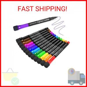 Magnetic Dry Erase Markers Fine Point Tip, 12 Colors White Board Marker with Era - Picture 1 of 2