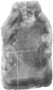 Wärmflasche mit Bezug in Kunstfelloptik 2 Liter Wärmtasche Farbe: grau - Bild 1 von 2