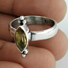 Gift For Her Natural Citrine Solitaire Bohemian Ring Size P 925 Silver I6
