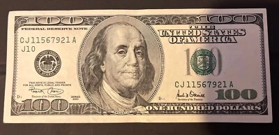 Rare ERROR 2001 "Big Face" $100 Bill US Federal Reserve Note CRISP - Image 1 of 4