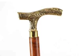 Lightweight Wooden Adjustable Non Slip Engraved Knob Handle Walking Stick Cane - Picture 1 of 4