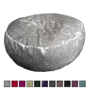 CRUSHED VELVET Bean Bags ROUND Footstool Seat - Picture 1 of 33