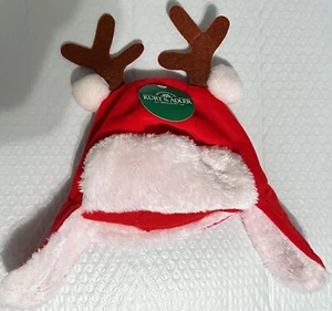Sombrero de Papá Noel Kurt S Adler Infact suave con astas de reno nuevo con etiquetas NUEVO - Imagen 1 de 4