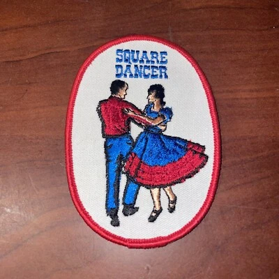 Vintage Square Dancer Jacket Patch Western Dancing Couple Dance Twirling - Image 1 of 3