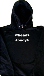 </head><body> Felpa con cappuccio divertente HTML Geek - Foto 1 di 1