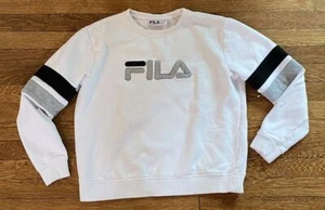 Kids Youth Fila White Crewneck Sports Athletic Activewear Sweatshirt Boys Large - Picture 1 of 5