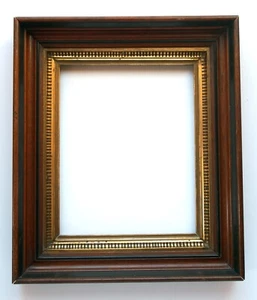 Antique Edwardian Wooden Deep Picture Frame with Gilt Liner for 8 x 10 in - Picture 1 of 6
