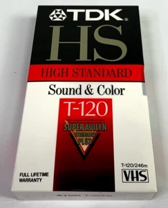 TDK Blank VHS Tape Premium Quality Cassette HS T-120 6hr T-120HSBH Sealed H7 - Picture 1 of 5