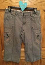 Route 66 Capris 5/6 Skimmer Pants Shorts Blue-Gray Pockets Crop FREE SHIPPING