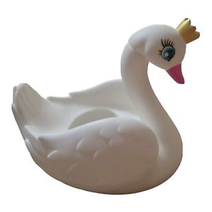 Princess Swan Lake W/ Crown Cup Holder Bath Pool Toy 8" Hard Plastic Barbie ? 