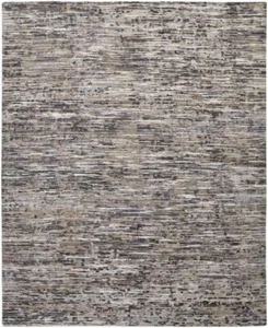 2' X 3' Gray Blue And Silver Wool Abstract Hand Knotted Area Rug - Picture 1 of 1