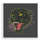 2 x 10cm Angry Black Panther Vinyl Stickers - Jaguar Wild Big Cat Sticker #29109