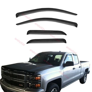 Sun/Rain Guard Window Visor fit 14-18 Silverado/Sierra Double Cab Vent Visor 4pc - Bild 1 von 9