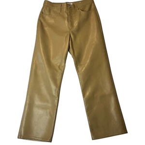 FRAME Recycled Leather Le Jane Crop in Light Camel Women's 29 Straight Leg - Picture 1 of 9