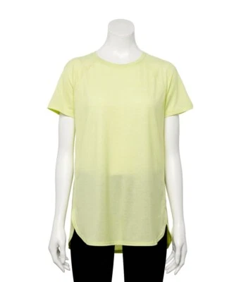 Tek Gear 女式短袖高开衩束腰 T 恤颜色绿色浪漫 M 码 — 第 1/4 张图片