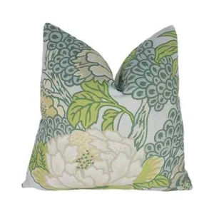 Thibaut - Honshu -  Robin's Egg - Stunning Self Piped Floral Cushion Cover - Picture 1 of 2