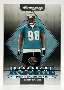 2002 Donruss Career Stat Line #278 John Henderson RC 9/162 Jacksonville Jaguars - Picture 1 of 2