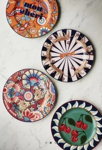 NUEVO JUEGO DE PLATOS DE POSTRE ANTHROPOLOGIE 4ps CAJA DE REGALO - Imagen 1 de 8