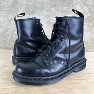 Dr. Martens Doc 1460 Mono Hombres Botas 8 Cuero Liso Con Cordones Triple Negro - Imagen 1 de 12