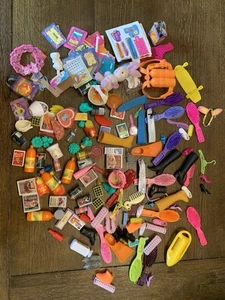 Assorted Lot Vintage Barbie Doll Sized Accessories Food Brushes Shoes - Picture 1 of 9