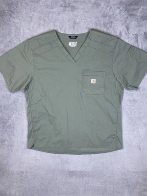 Blusa Médica Carhartt para Mujer XL Verde Resistente Flexible Ajuste Moderno Bolsillos Cuello en V Médica Foto 1 de 4