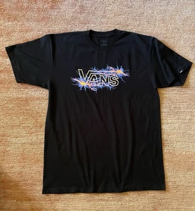 Vans Classic Fit Herren schwarzes T-Shirt Lightning Logo Grafik Gr. Large - Bild 1 von 5