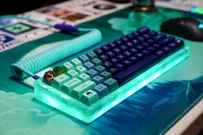 60% Resin Case Mechanical Keyboard Build, SA Dreameater Keycaps, Lubed Linear - Image 1 of 4