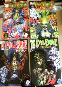 Chaos 1997 4 ishs EVIL ERNIE Baddest Battles 1 Vs. Super-Heroes 1 REVENGE 1 & 4 - Picture 1 of 10