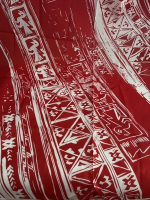 Vintage Betmar Scarf XL Red & White Boho Oversized Cotton Scarf Wrap 35”X35” New - Image 1 of 4