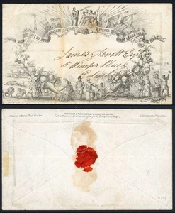 Sobre ilustrado San Valentín 1841 SIN GUERRA (sin marcas postales) - Imagen 1 de 1