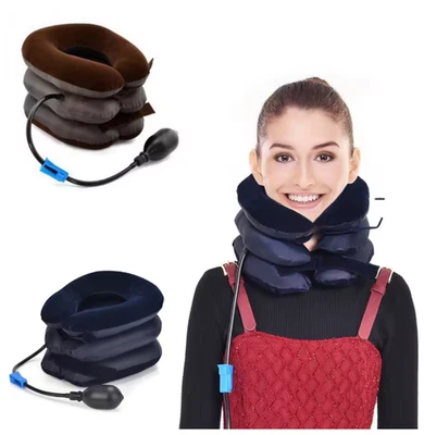 Cervical Neck Traction Device Collar Brace Support Pain Relief Stretcher Therapy - Image 1 of 4