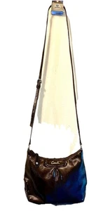 Coach Patent Liquid Gloss Shoulder Crossbody Bag Purse Chocolate Brown - Picture 1 of 5