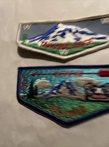 Tahoma Twill OA 348 Flap WHT Bdr. Mount Rainier and Blue Border Flap, Washington - Picture 1 of 6