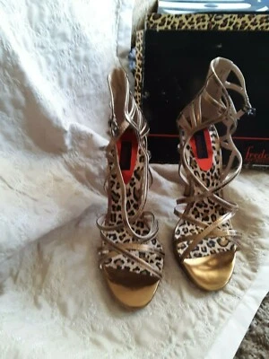 Fredericks of Hollywood gold metallic strappy heels - Image 1 of 4