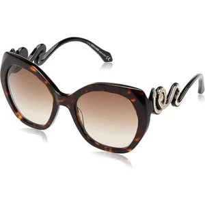 NEW Roberto Cavalli RC1047 Dark Havana Snake Frame Brown Mirror Lens Sunglasses - Picture 1 of 5