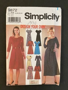 NEW! Simplicity Pattern 9872 Design Your Own Dress (Size 8-14) Uncut FF - Picture 1 of 4