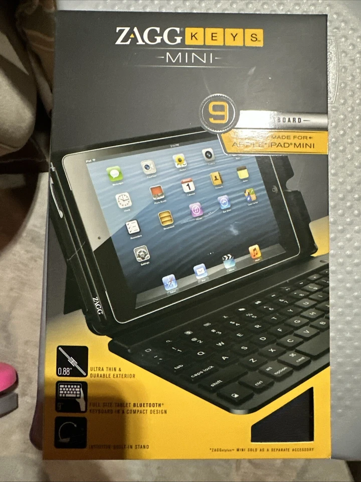 ZAGG Keys MINI 9" KEYBOARD CUSTOM MADE For APPLE iPAD MINI! Ultra Thin - Image 1 of 1