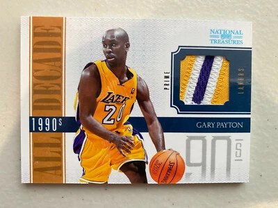 Gary Payton Lakers jersey patch card #24/25 National Treasures  - Image 1 of 2