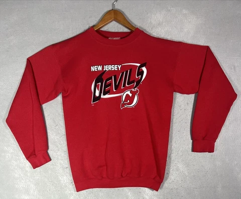 Vintage NHL New Jersey Devils Crewneck Sweatshirt Men's Size XL Made in USA Cover