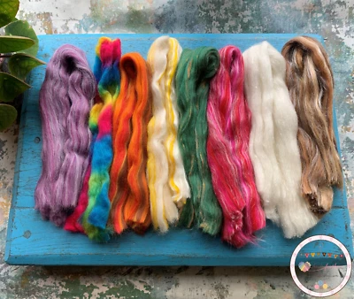 Heidifeathers® Felting Wool Roving / Tops 'Posh Scraps' Wool off Cuts / Scraps - Image 1 of 4