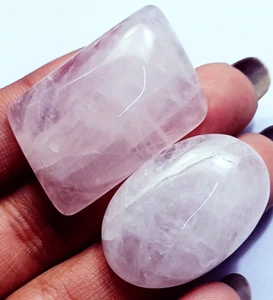 100% Natural Cuarzo Rosa Total 119.02 CT 2 Piezas Certificado Suelto Gema - Picture 1 of 6