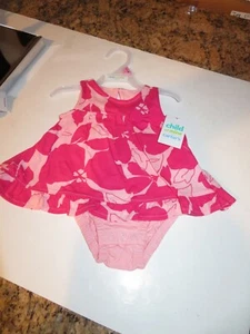 NEW W/TAGS BABY GIRL-ONE PIECE DRESS W/ATTACHED PANTS-CARTER'S-FLORALS - Picture 1 of 3