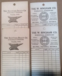 Group Of 4 Order Cards Bostwick Bingham Hardware Ohio INV-P246 - Picture 1 of 5
