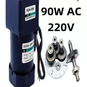Motoriduttore Monofase AC 220V Coppia Alta 200kg Ingranaggio Metallo Reversibile 90W - Foto 1 di 9
