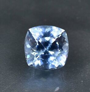 3.85 Ct 100%Natural Blueish AQUAMARINE Cushion Cut Loose Gemstone GIT Certified