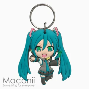 Hatsune Miku Rubber Keyring - Vocaloid Anime Girl Japan Key Chain Phone Charm - Picture 1 of 1