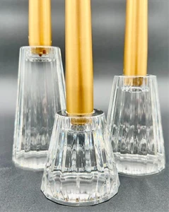 Candelabros cónicos de cristal Villeroy & Boch Paloma Picasso | Juego de 3 alturas - Imagen 1 de 6