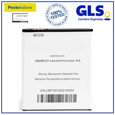 OMEGATECH BATTERIA per Brondi Amico Smartphone XS 2200MaH Ricambio Nuova Produzione