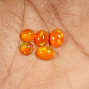 A++ Natural Ethiopian Orange Opal Cabochon Lot Welo Fire Opal Making Jewelry - Picture 1 of 6