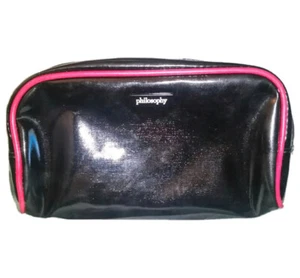 Philosophy Make Up Bag Case Pouch New Black Pink Zipper Closure - Picture 1 of 8